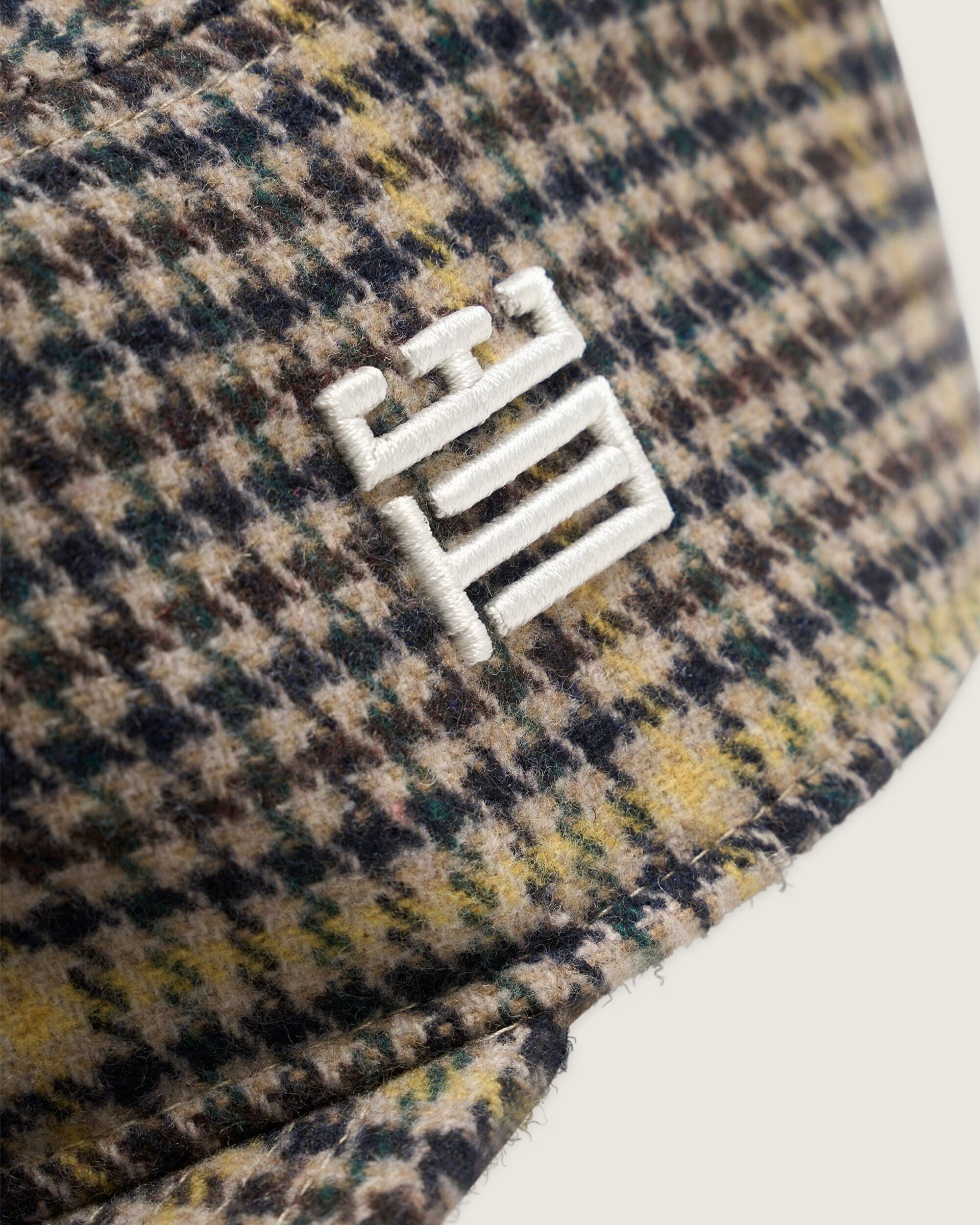 Woodbird WBYin Check Pillbox Cap Accessories Sand-Yellow