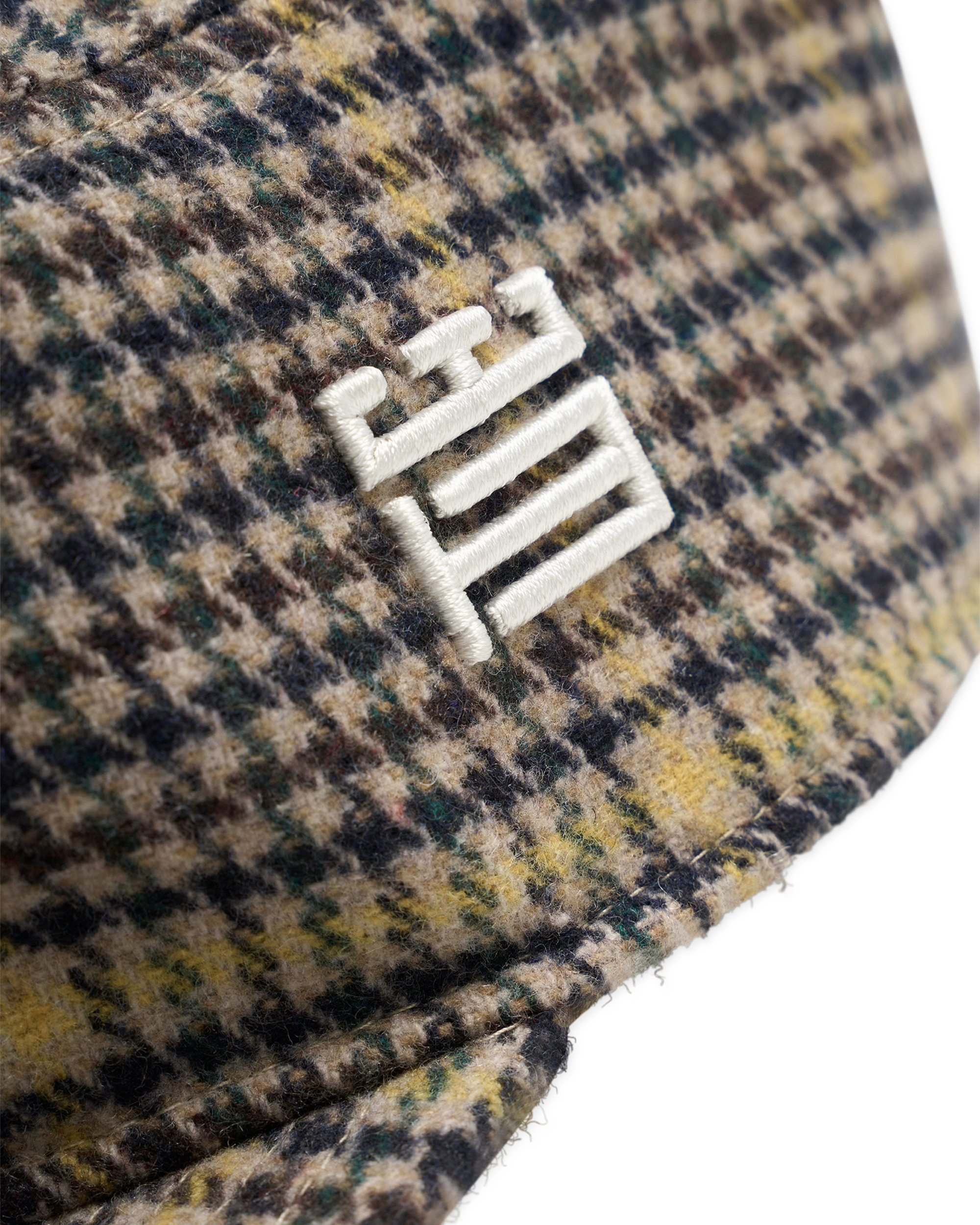 Woodbird WBYin Check Pillbox Cap Accessories Sand-Yellow