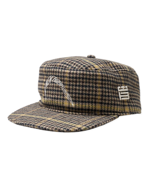 Woodbird WBYin Check Pillbox Cap Accessories Sand-Yellow