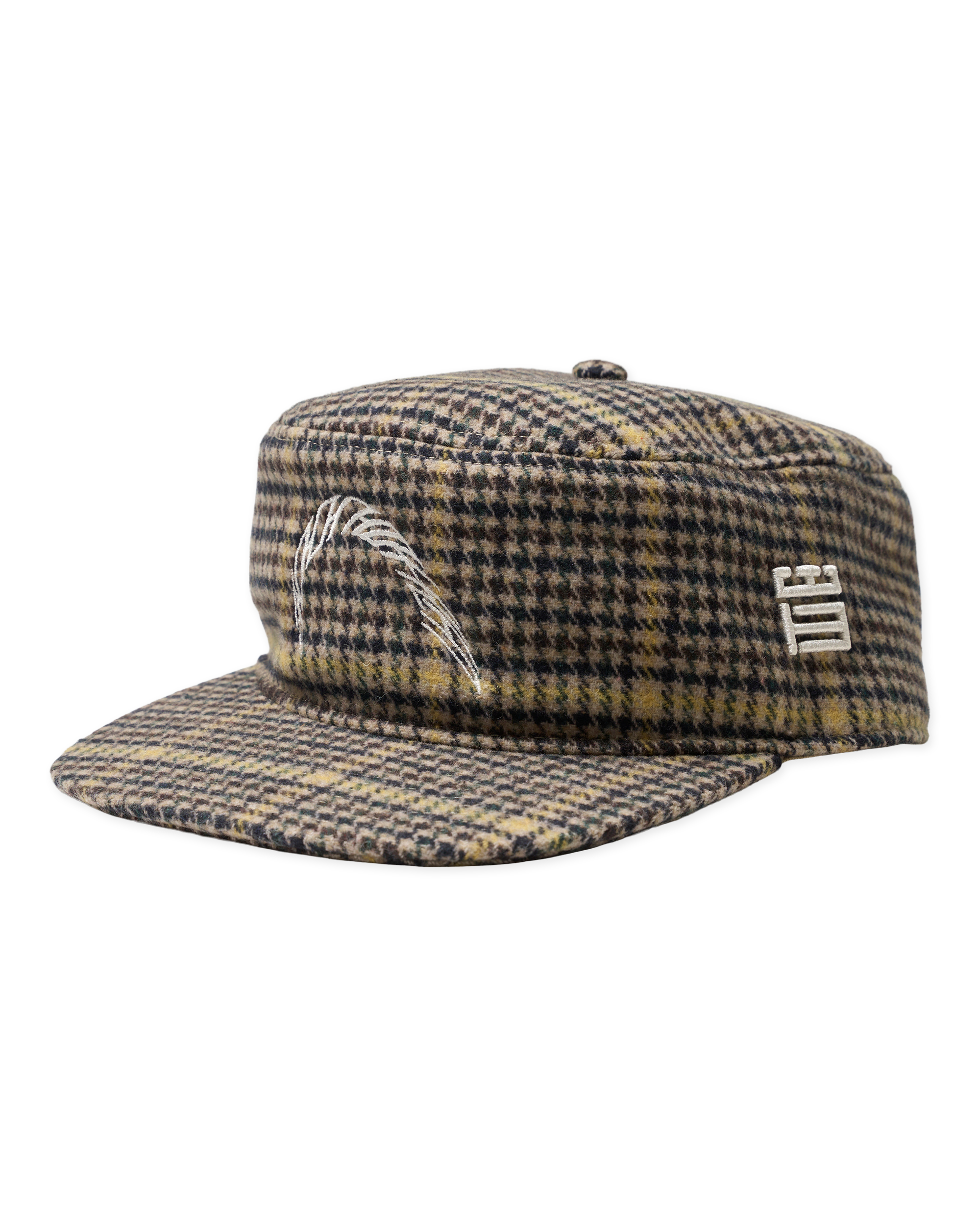 Woodbird WBYin Check Pillbox Cap Accessories Sand-Yellow