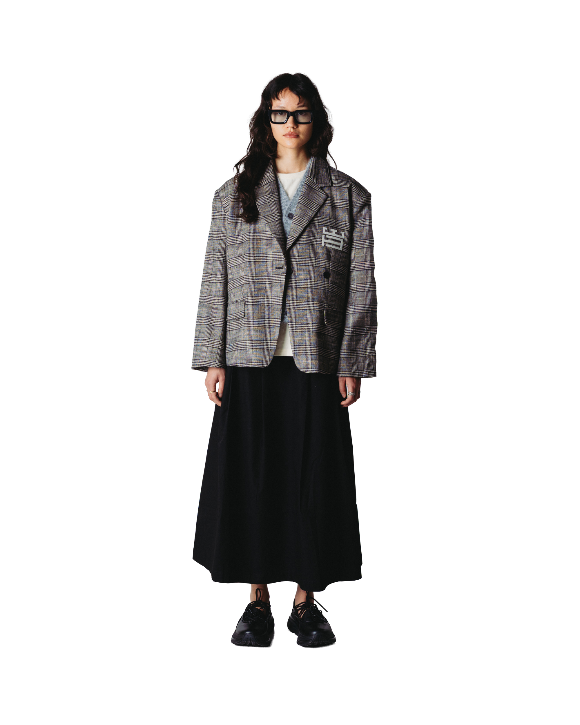 Woodbird Female WBYun Check Blazer Jackets Black-Grey