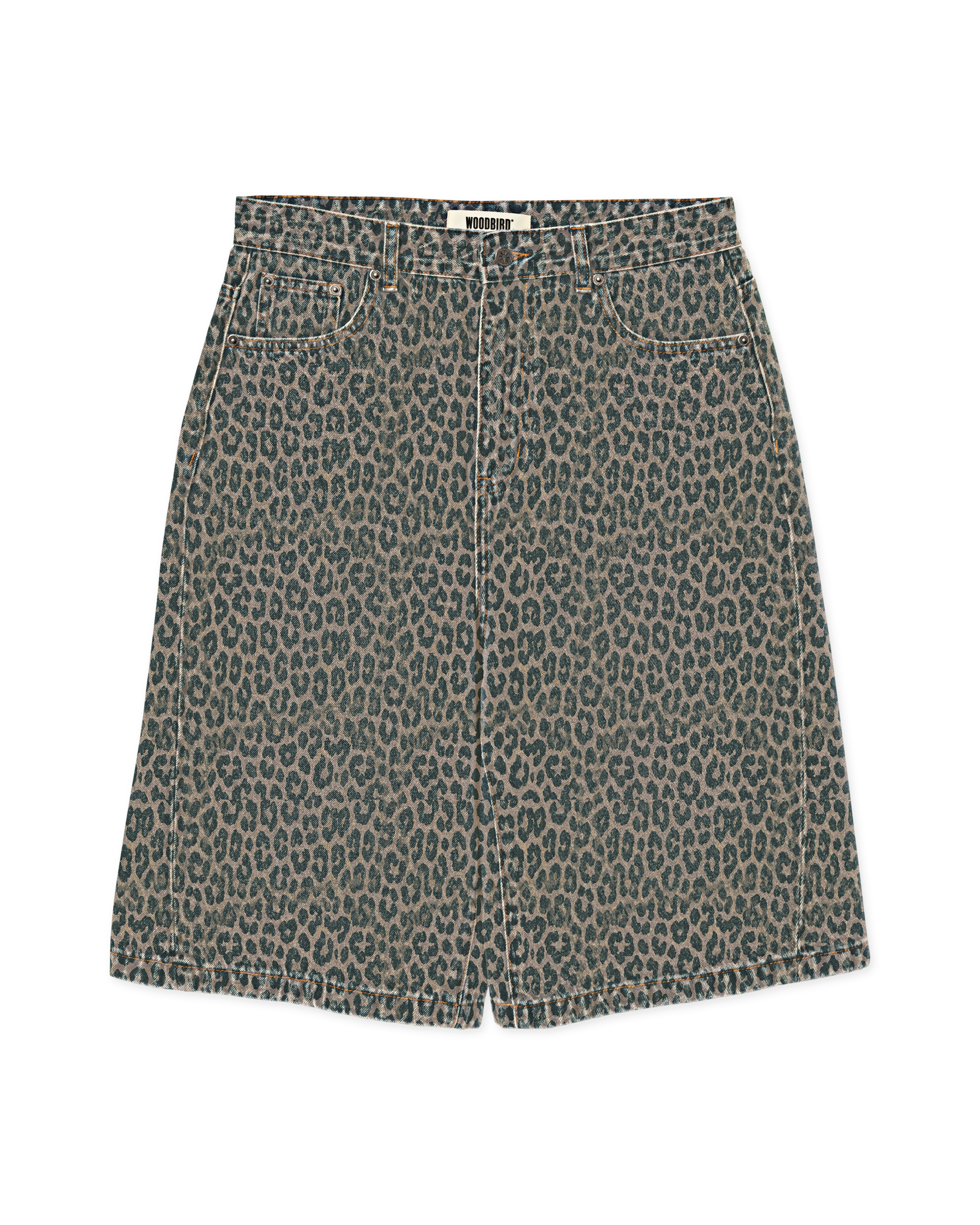 Woodbird WBYuto Twisted Leo Shorts Jeans Black-Yellow