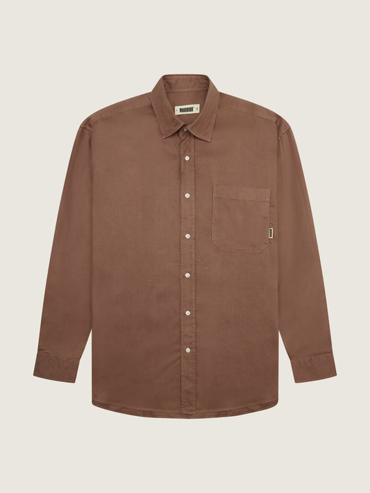 Woodbird WBYuzo Tencel Shirt Shirts Brændt rød