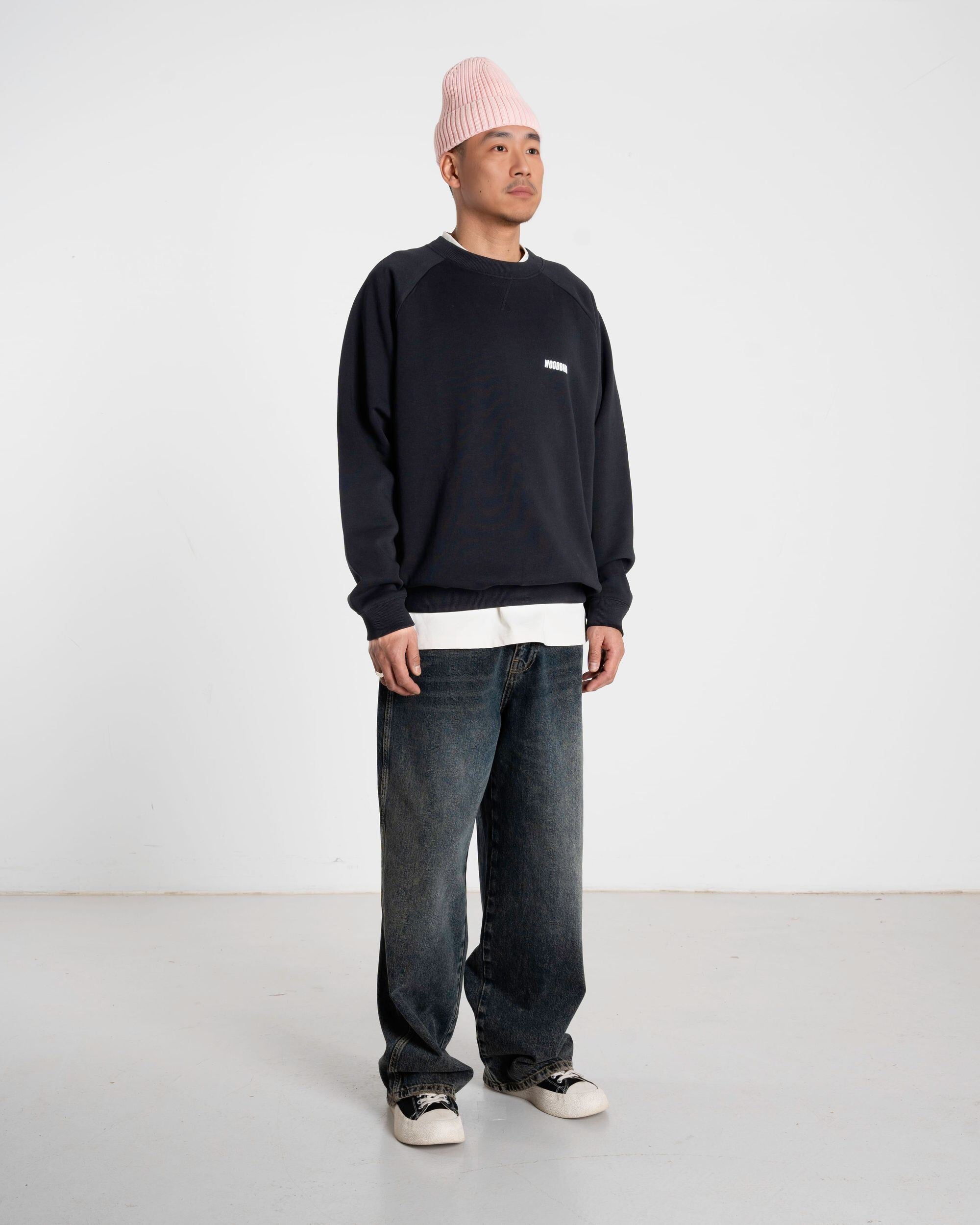 Woodbird WBZhang Hao Crew Sweats Black