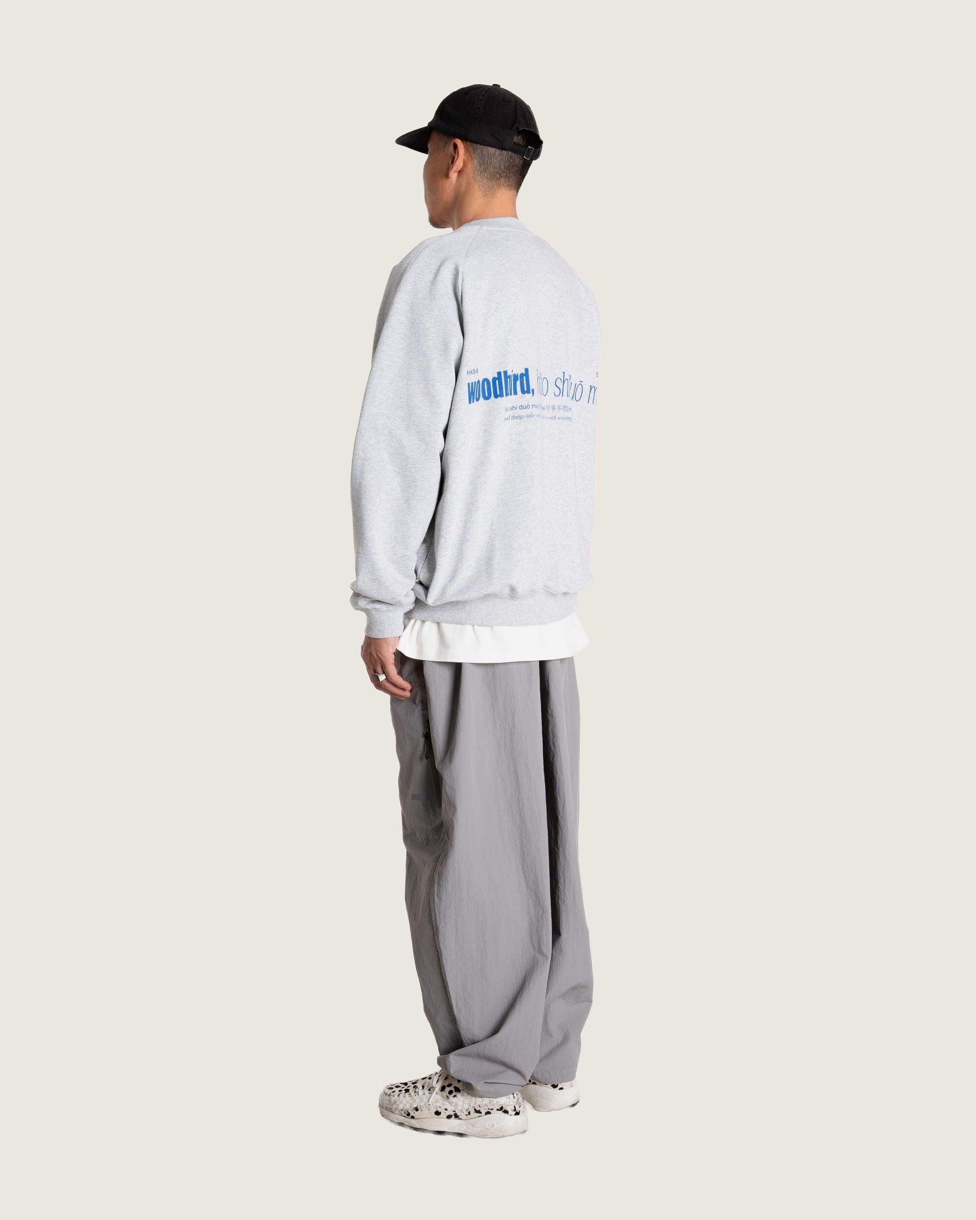 Woodbird WBZhang Hao Crew Sweats Grey Melange
