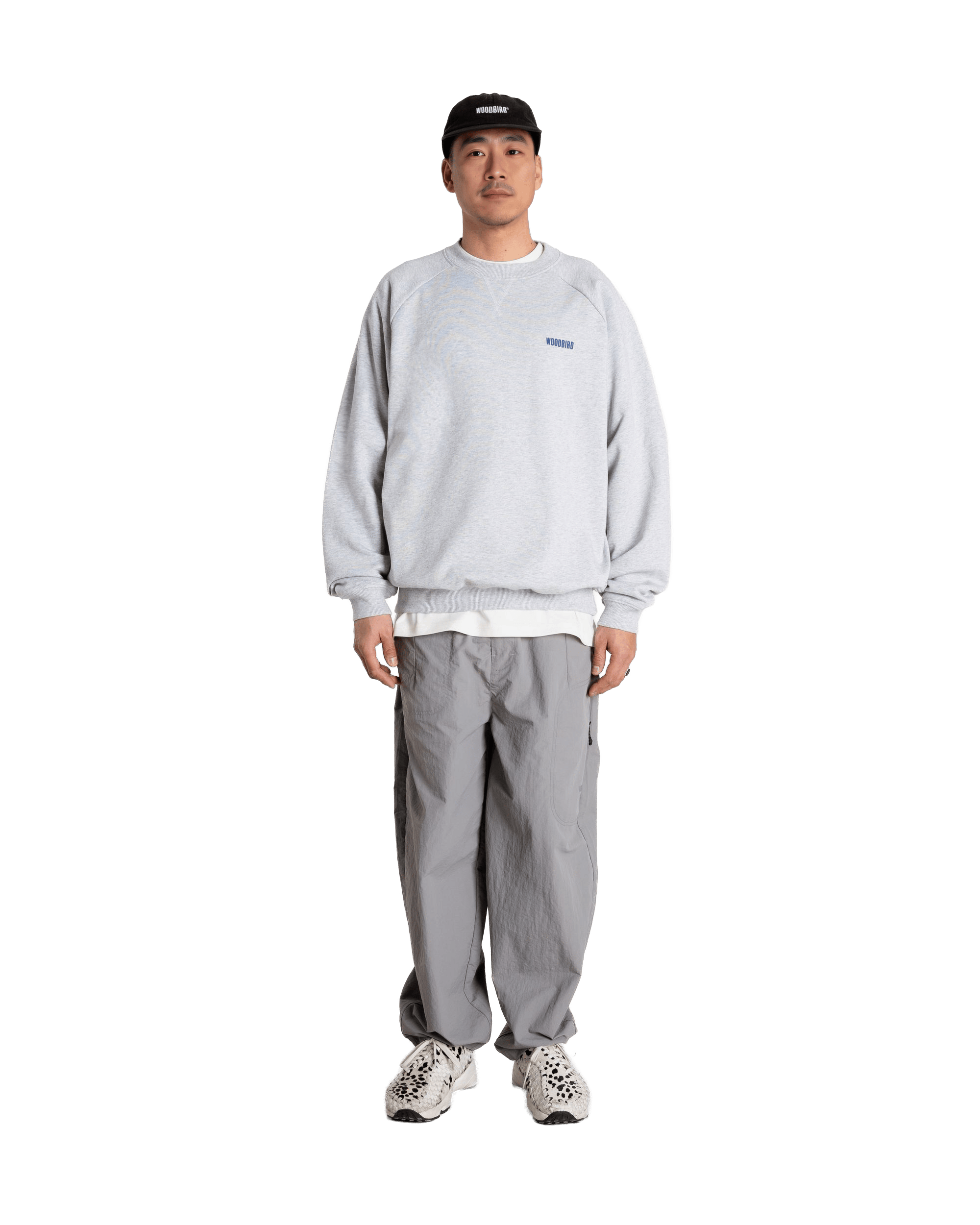 Woodbird WBZhang Hao Crew Sweats Grey Melange
