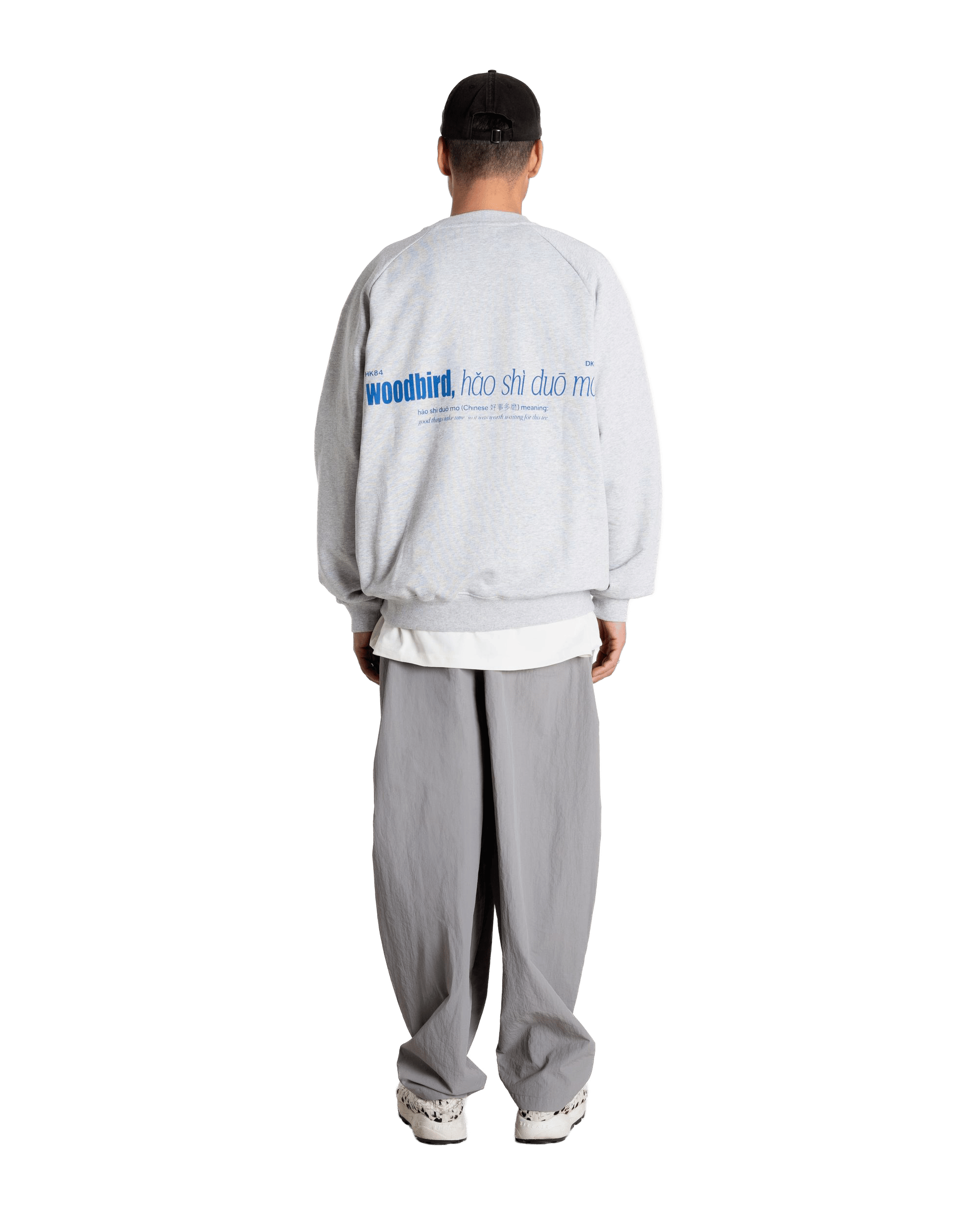 Woodbird WBZhang Hao Crew Sweats Grey Melange