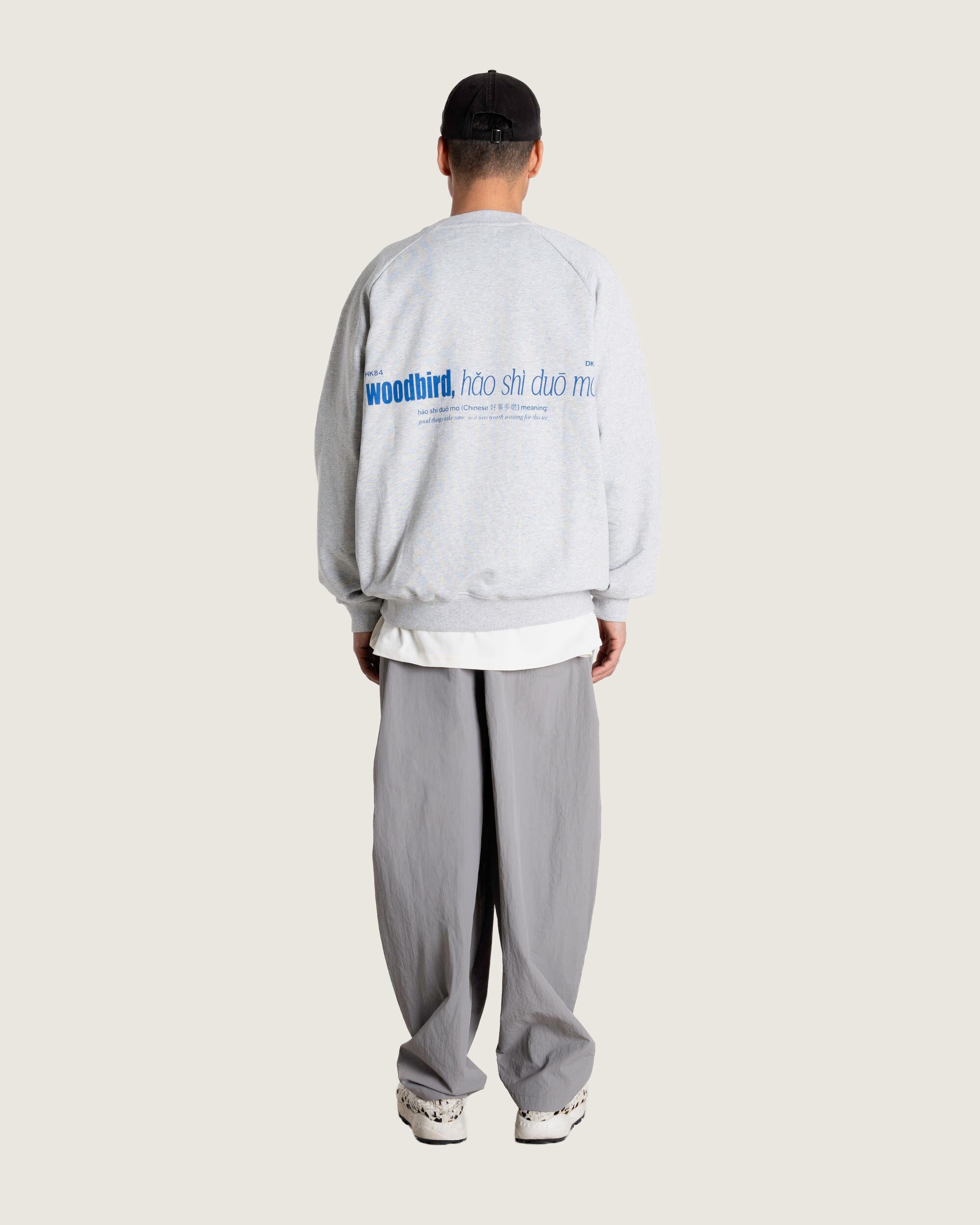 Woodbird WBZhang Hao Crew Sweats Grey Melange