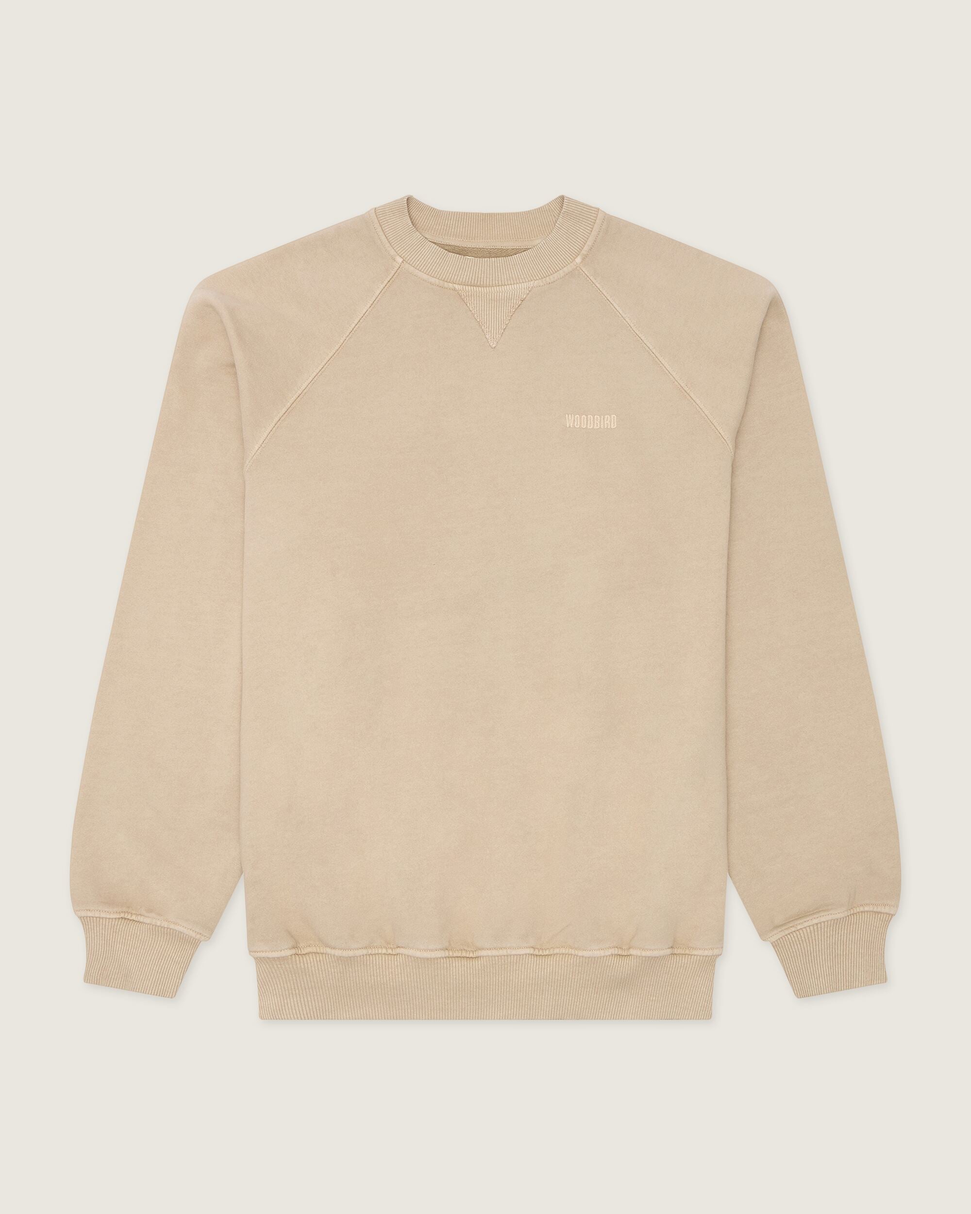 Woodbird WBZhang Washed Crew Sweats Light Sand