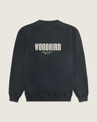 WBZhang Washed Logo Crew - Black