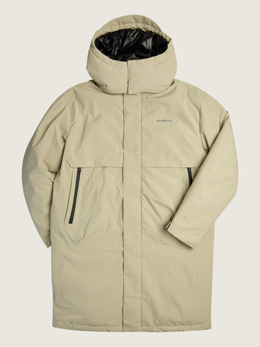 Woodbird Wito Long Parka Jacket Outerwear Sand